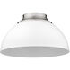 Zoey 3 Light 14 inch Pewter Flush Mount Ceiling Light in Matte White