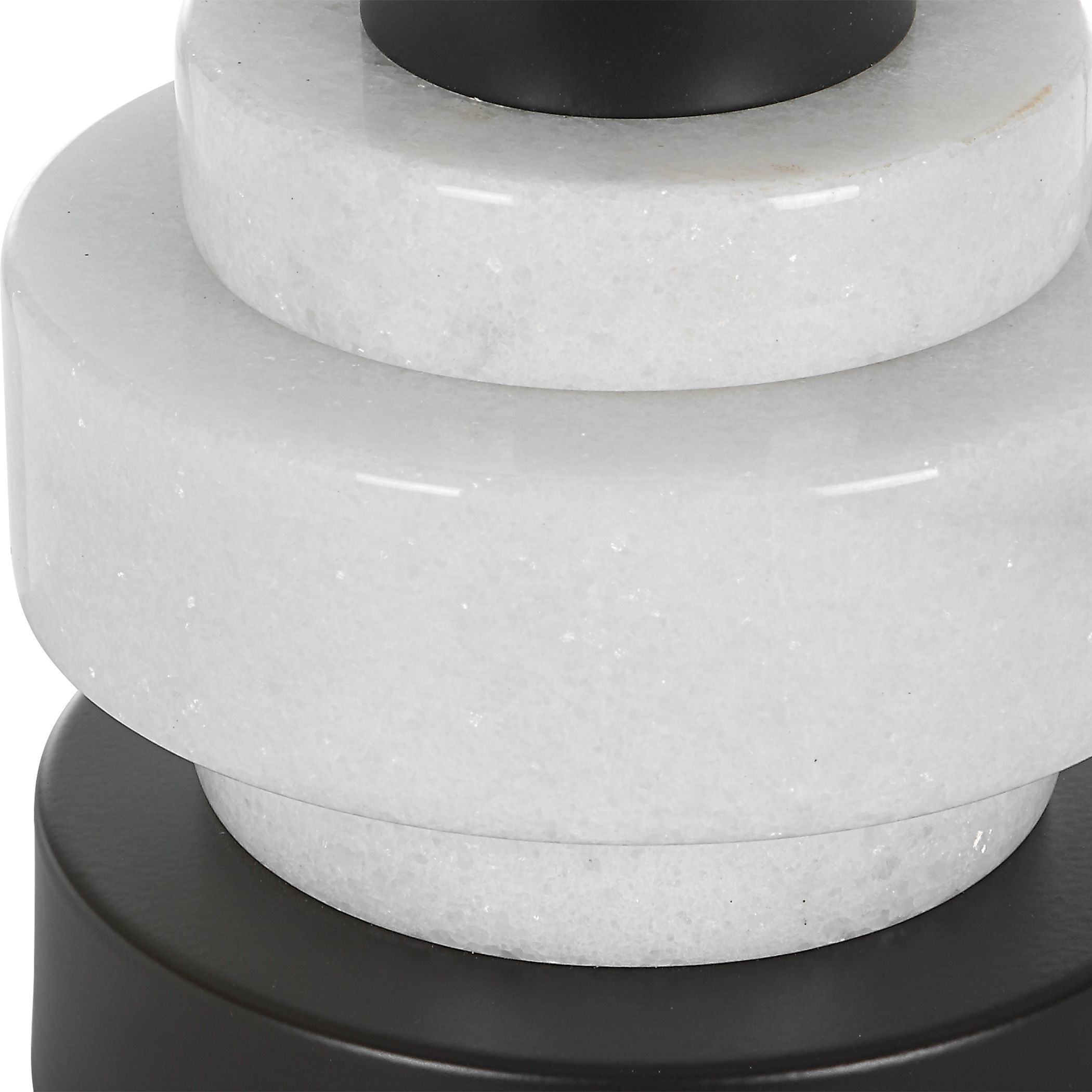 Alliance 32.5 inch 150.00 watt White Marble and Satin Black Buffet Lamp Portable Light