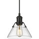 Yep Orwell Pendant Ceiling Light in Matte Black, Clear Glass