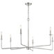 Salerno 6 Light 42 inch Polished Nickel Chandelier Ceiling Light, Essentials