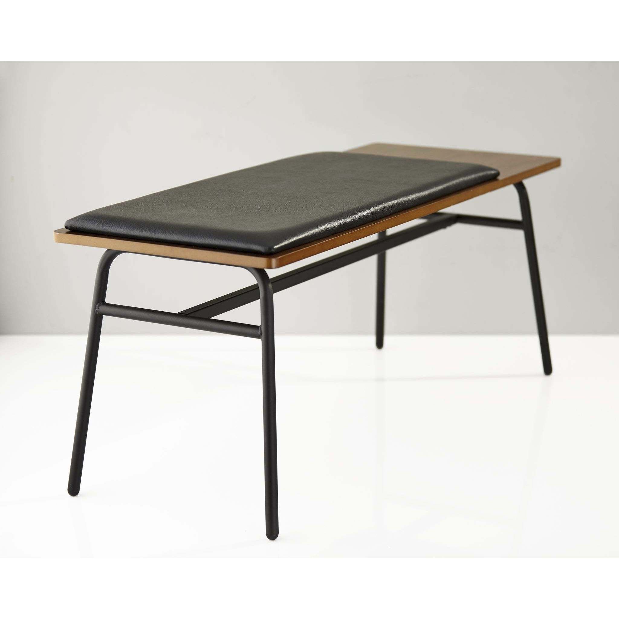 Carter Walnut and Matte Black Bench