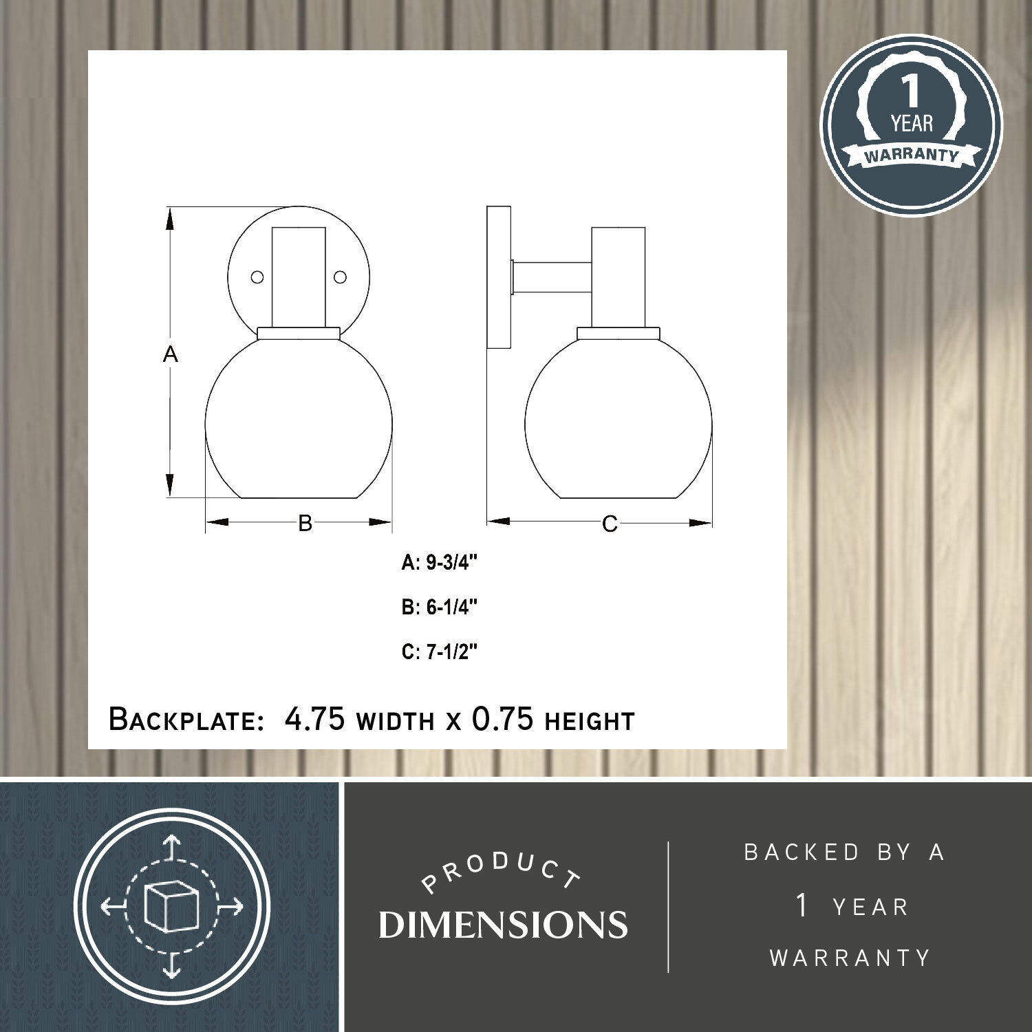 Marshall LED 7.5 inch Matte Black Bathroom Light Wall Light