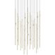 Constellation Aries LED 21.5 inch Satin Brass Pendant Ceiling Light in 2700K, Clear Faceted Acrylic, 10 FT. Cord