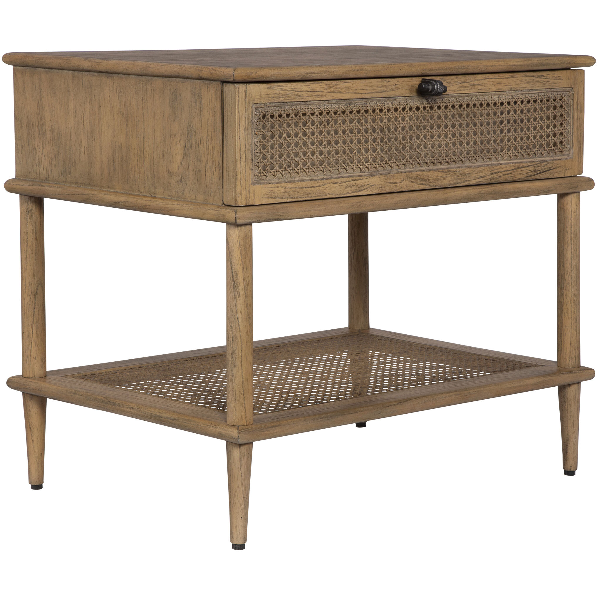 Coast 25.75 X 23 inch Soft Oak Stain and Dark Gunmetal Side Table