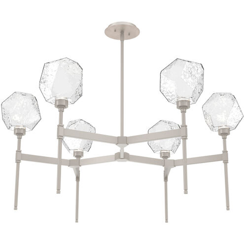 Gem LED Beige Silver Chandelier Ceiling Light, Round