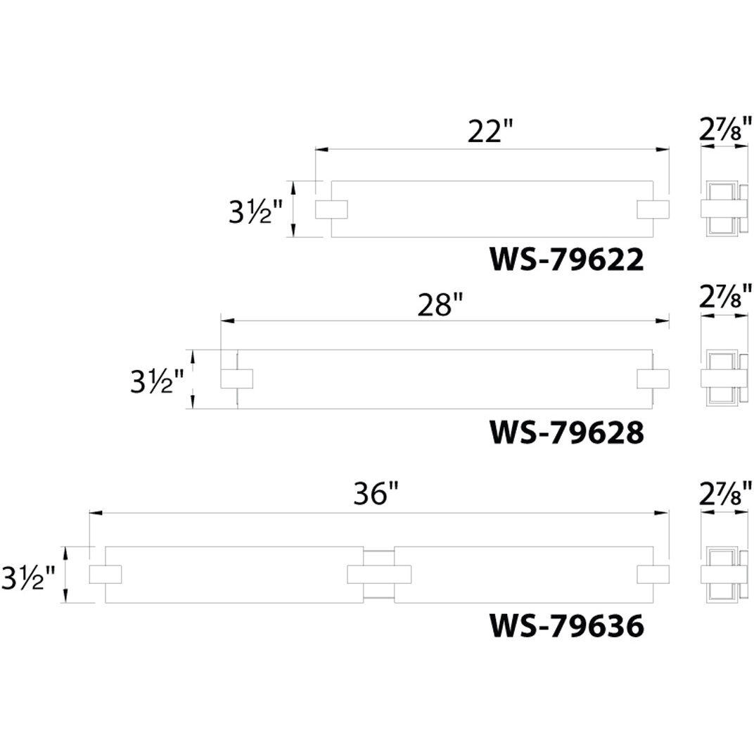 Bliss LED 28 inch Polished Nickel Bath Vanity & Wall Light in 3000K, dweLED