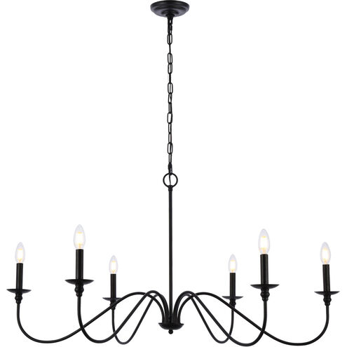 Rohan 6 Light 42 inch Matte Black Chandelier Ceiling Light