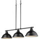 Duncan 3 Light 40 inch Matte Black Linear Pendant Ceiling Light