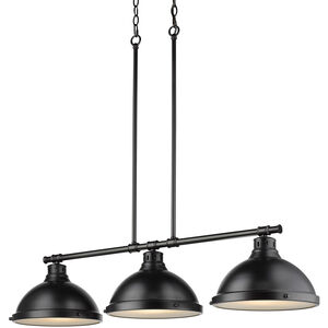 Duncan 3 Light 40 inch Matte Black Linear Pendant Ceiling Light