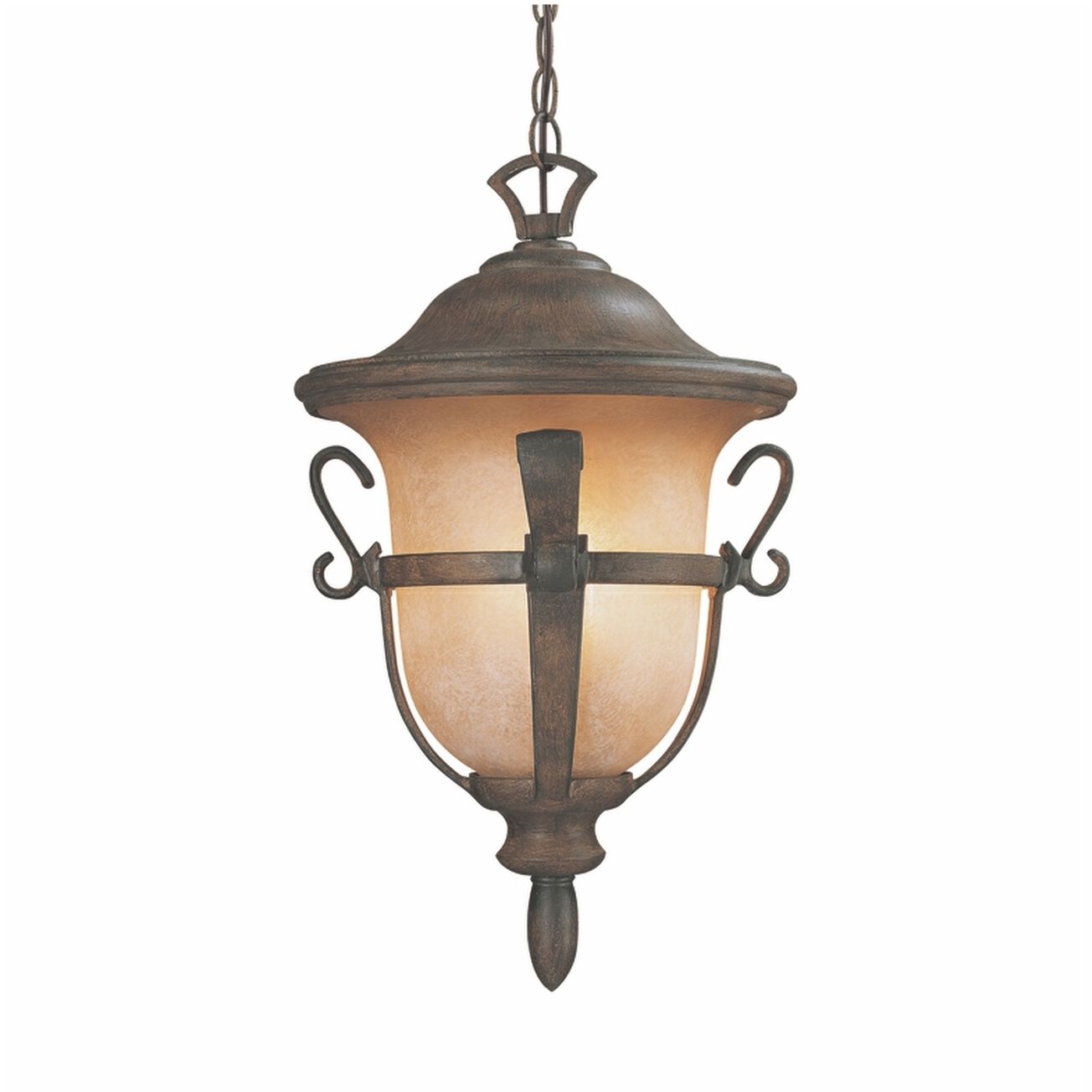 Tudor 3 Light 12 inch Walnut Outdoor Hanging Lantern