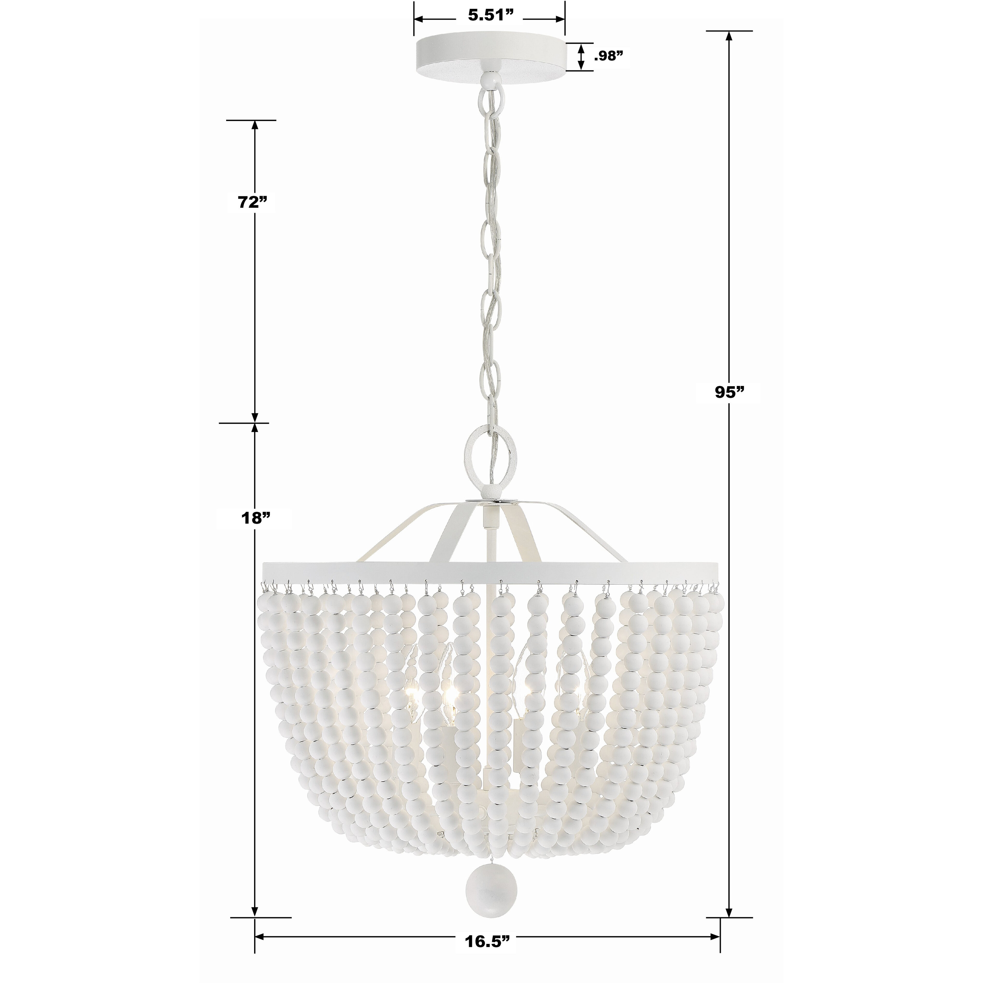 Rylee 4 Light 16.5 inch Matte White Mini Chandelier Ceiling Light