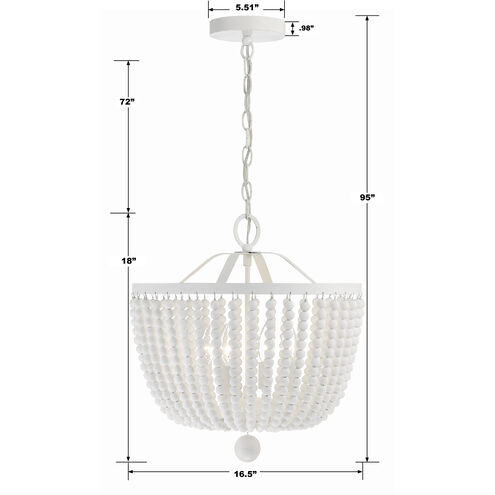 Rylee 4 Light 16.5 inch Matte White Mini Chandelier Ceiling Light