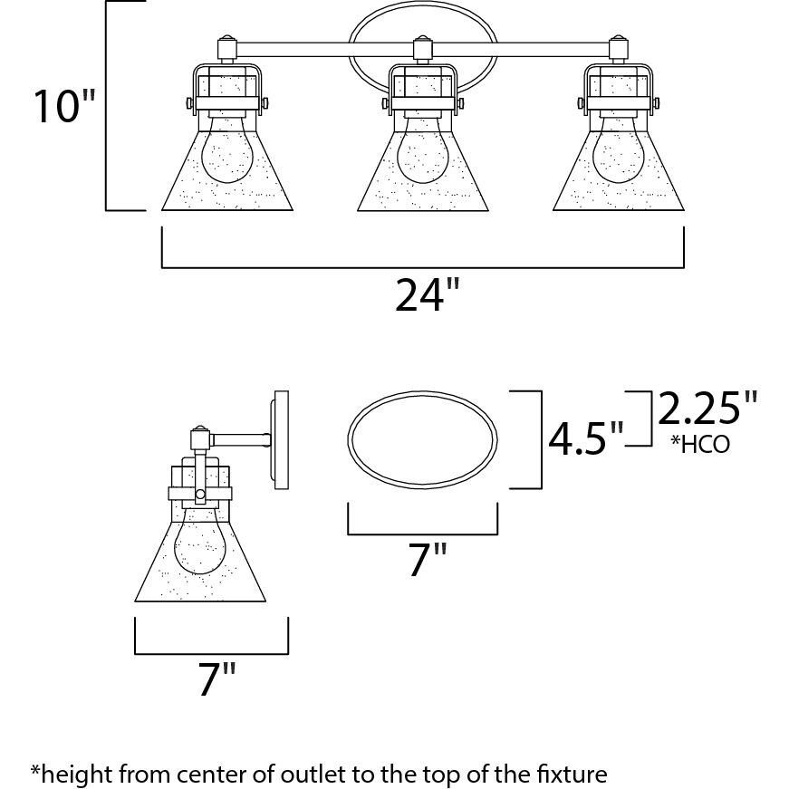 Seafarer LED 24.25 inch Oil Rubbed Bronze Bath Vanity Light Wall Light