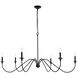 Rohan 6 Light 54 inch Matte Black Chandelier Ceiling Light