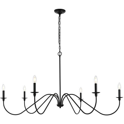 Rohan 6 Light 54 inch Matte Black Chandelier Ceiling Light