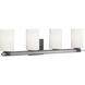 Lisbon 4 Light 34 inch Matte Black Bath Vanity Wall Light, Design Series