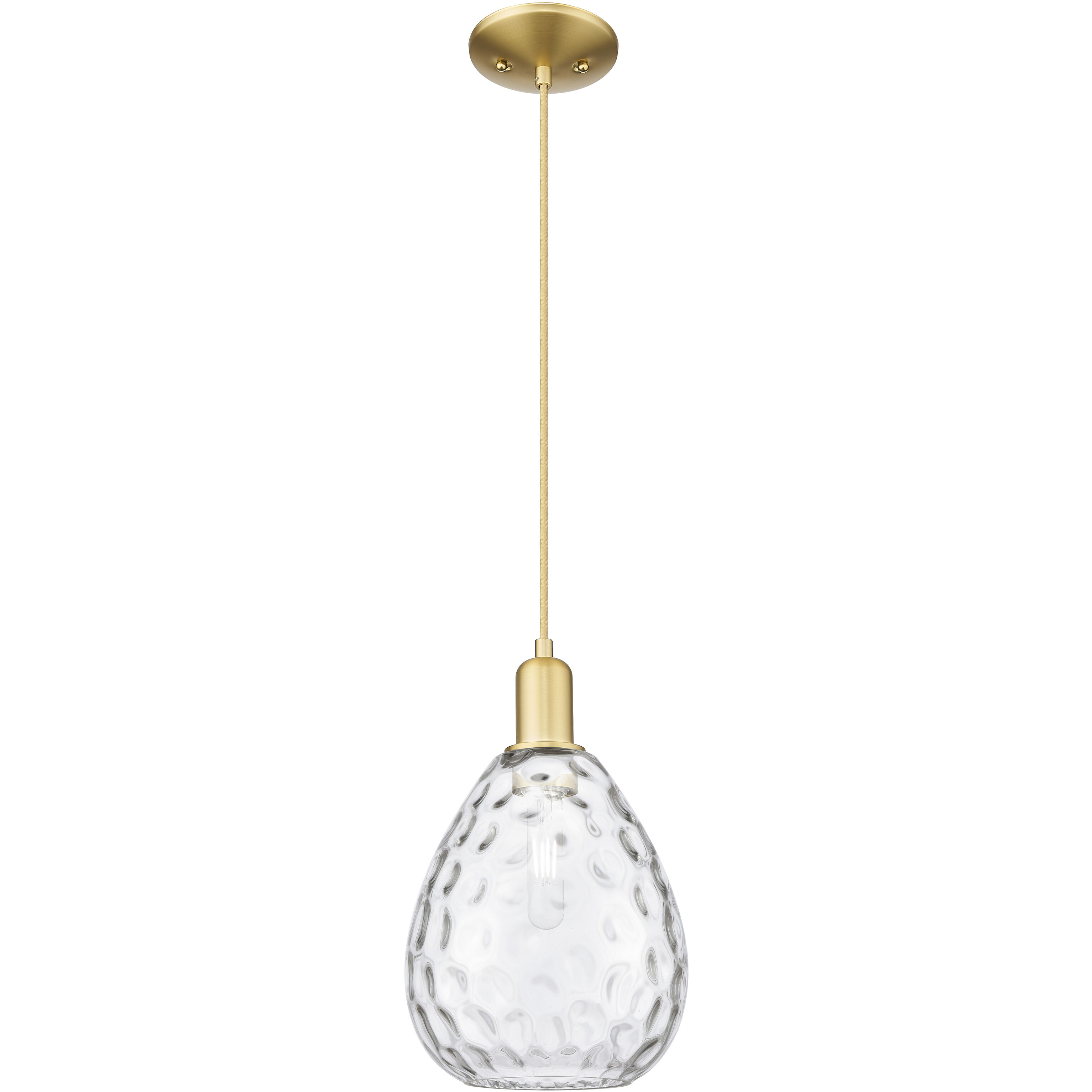 Arcadia Waverly 1 Light 8 inch Satin Gold Mini Pendant Ceiling Light