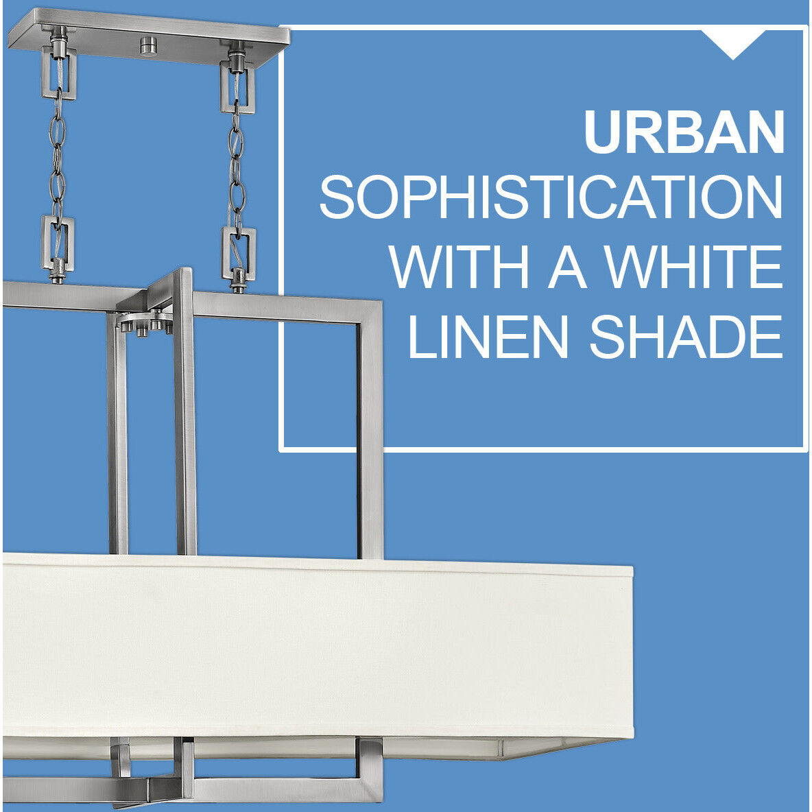 Hampton 4 Light 42 inch Antique Nickel Indoor Linear Chandelier Ceiling Light