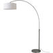 Float 92 inch 14 watt Black Nickel Arc Floor Lamp Portable Light in White Linen
