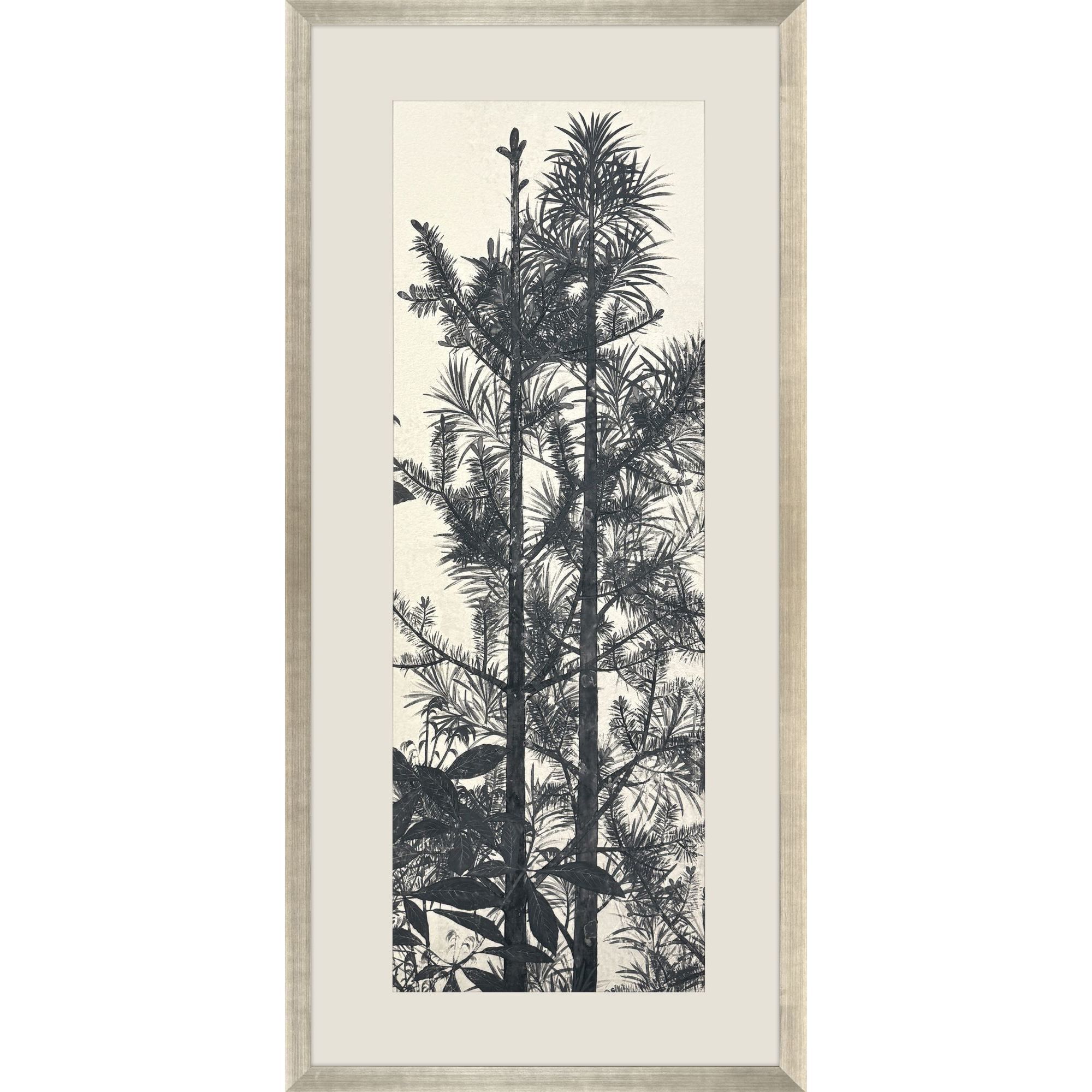 Forest Vista Black and Blue and Gray and Beige Framed Art