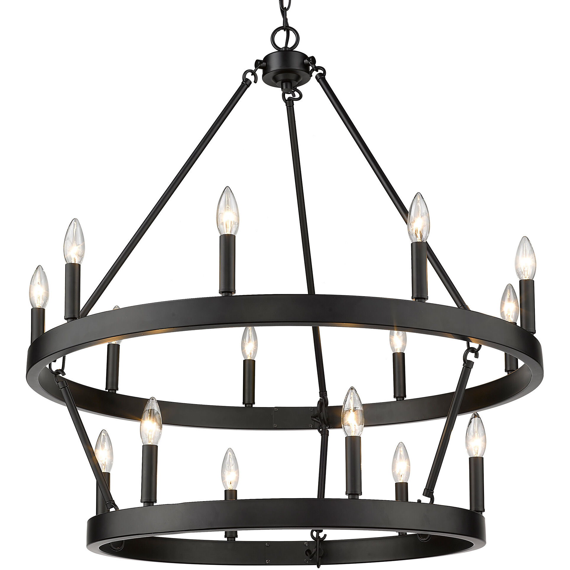 Alastair 15 Light 32 inch Matte Black Chandelier Ceiling Light