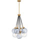 Soiree 4 Light 22 inch Brushed Weathered Brass Pendant Ceiling Light