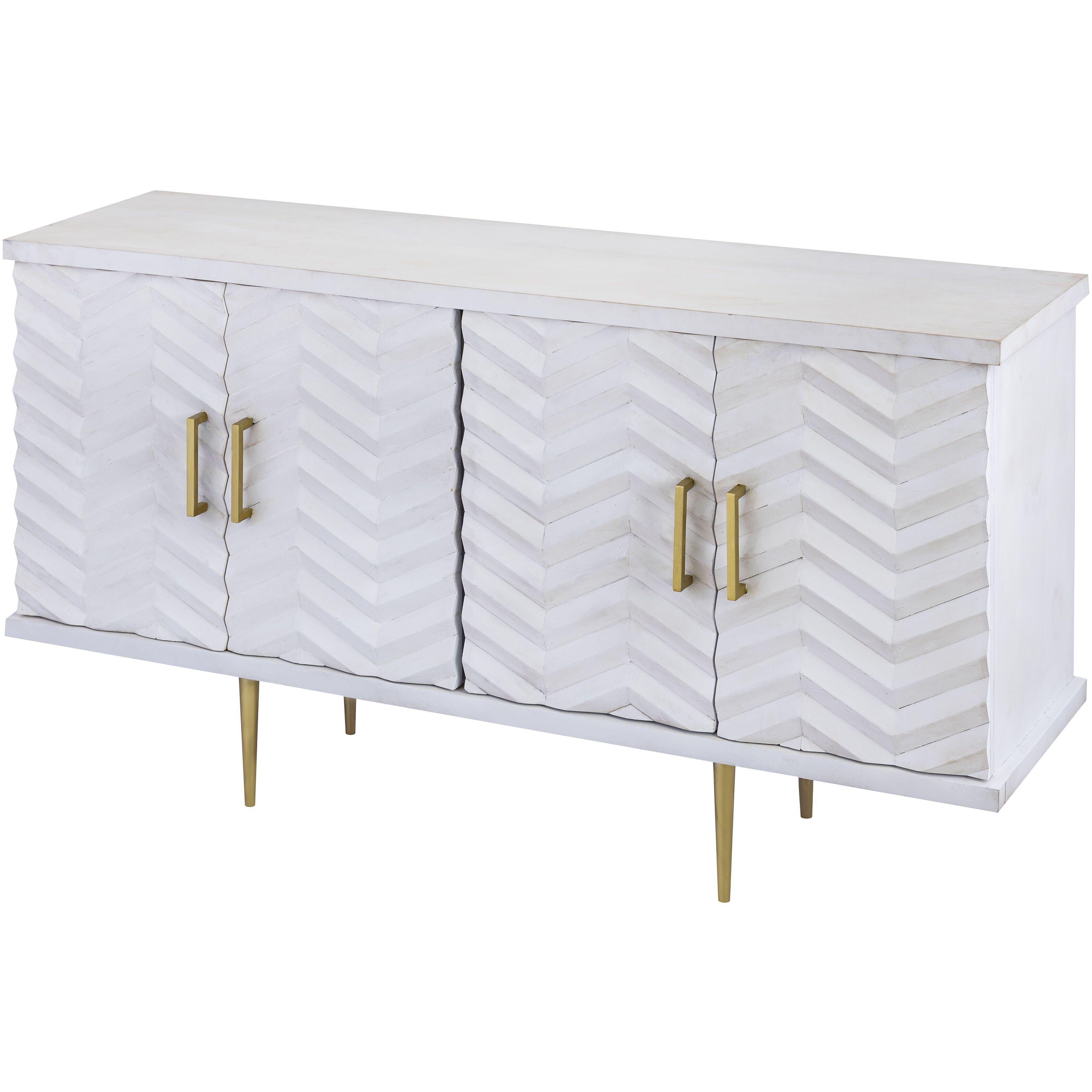 Brendle Whitewash with Gold Credenza
