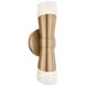 Fusion Collection - Lugano Family 1 Light 4.75 inch Brushed Brass and Ribbed Clear ADA Wall Sconce Wall Light, EVOLV