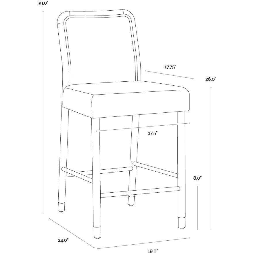 Jeno 39 inch Meg Olive Counter Stool