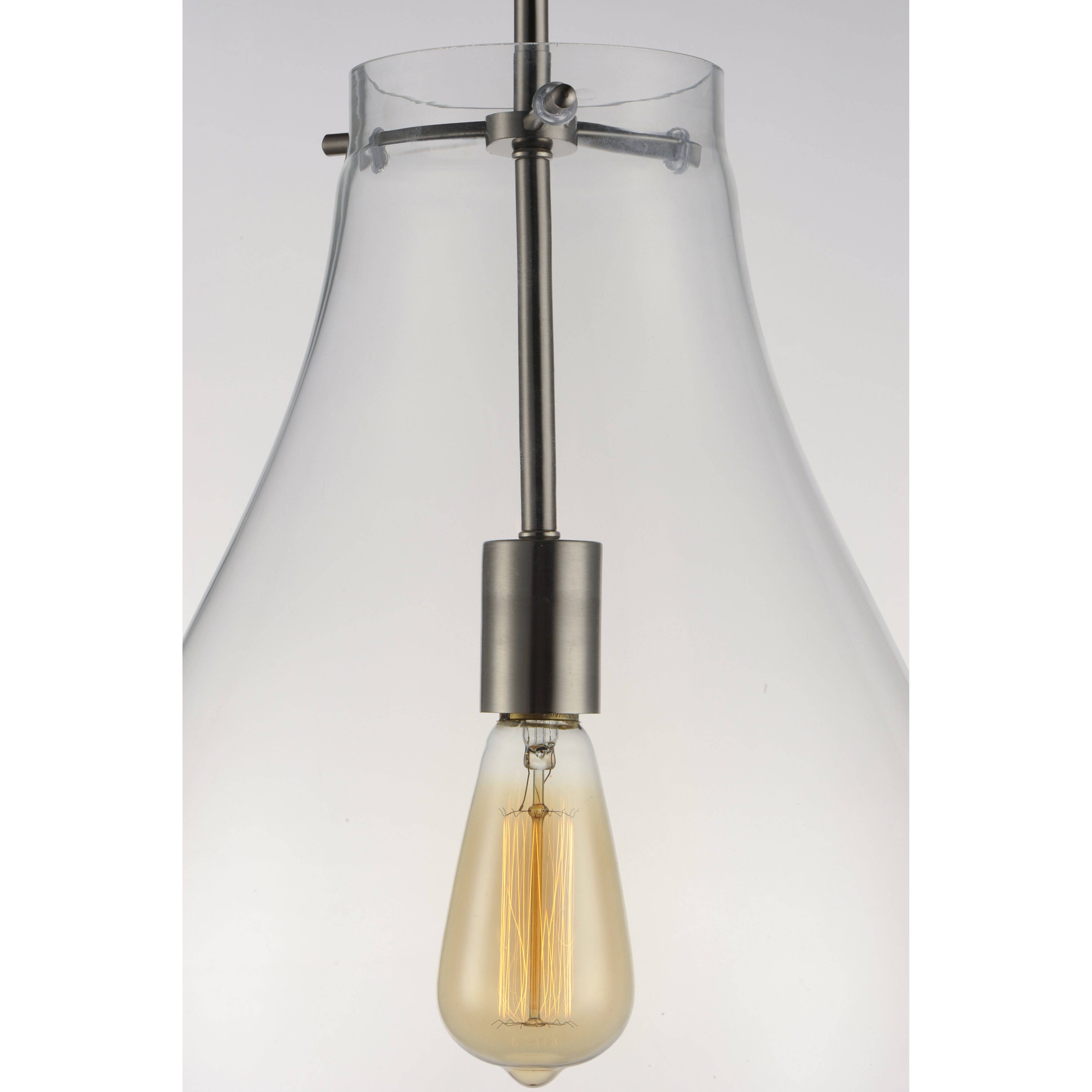 Gourd 1 Light 12 inch Satin Nickel Single Pendant Ceiling Light