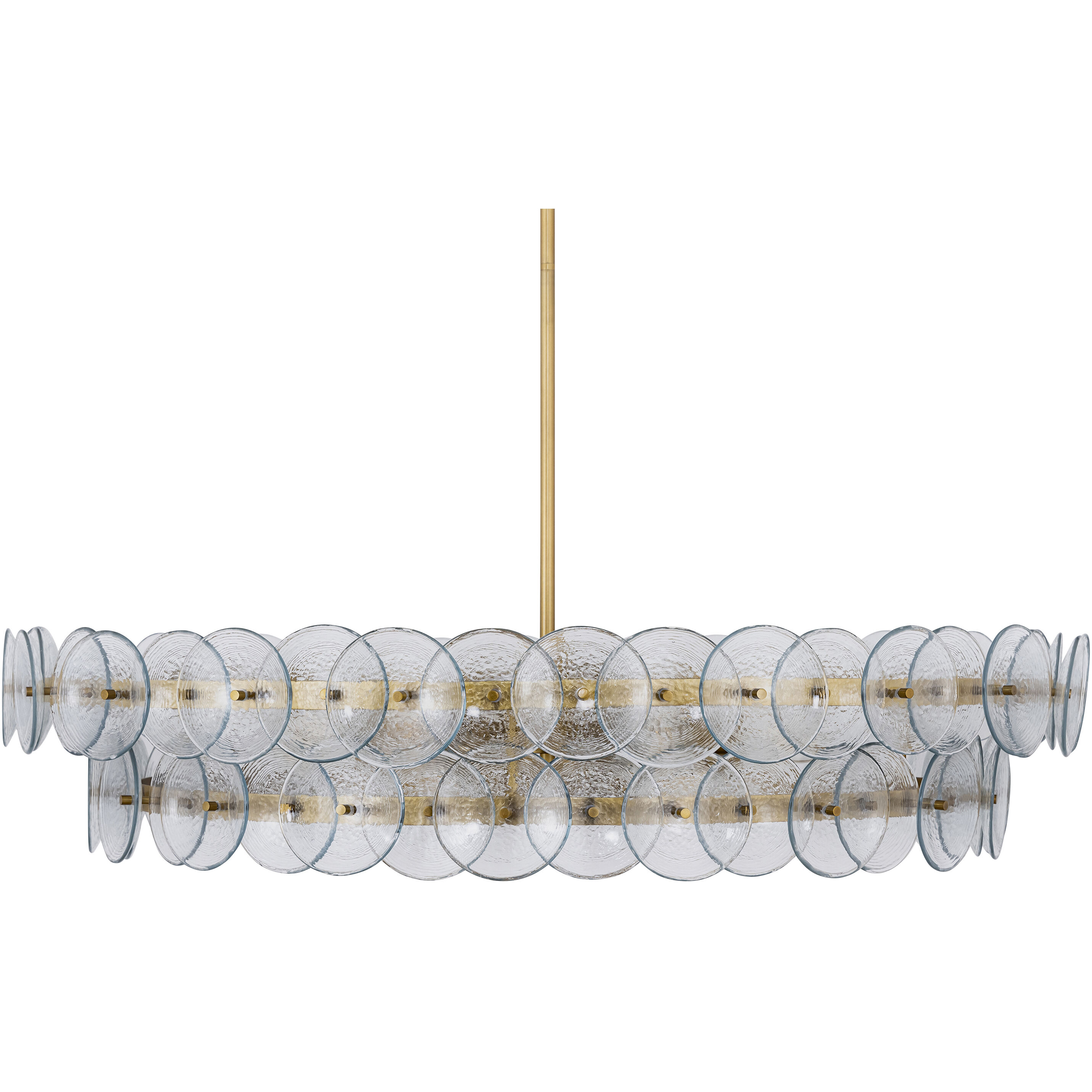 Loren 8 Light 42 inch Weathered Brass Multi-Tier Chandelier Ceiling Light in Textured Clear
