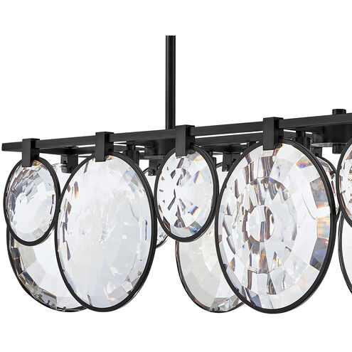 Nala LED 49.75 inch Black Chandelier Ceiling Light, Linear & Oval