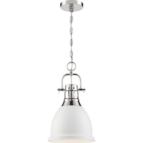 Watson 1 Light 10 inch Polished Nickel and White Pendant Ceiling Light