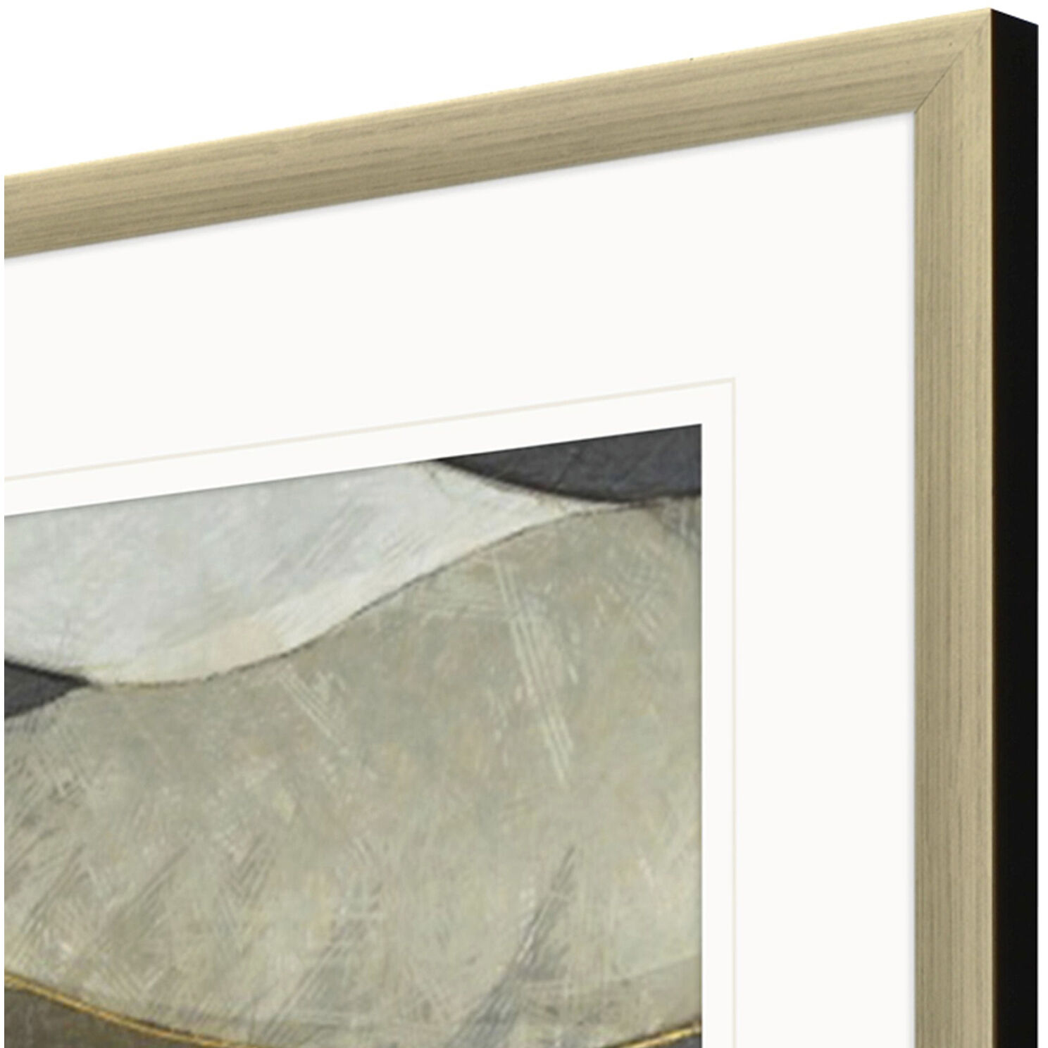 Natural Waves Gray and Metallic and Multi and Neutral Framed Art