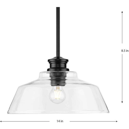 Singleton 1 Light 14 inch Matte Black Pendant Ceiling Light