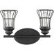 Piers 2 Light 16 inch Matte Black Vanity Light Wall Light