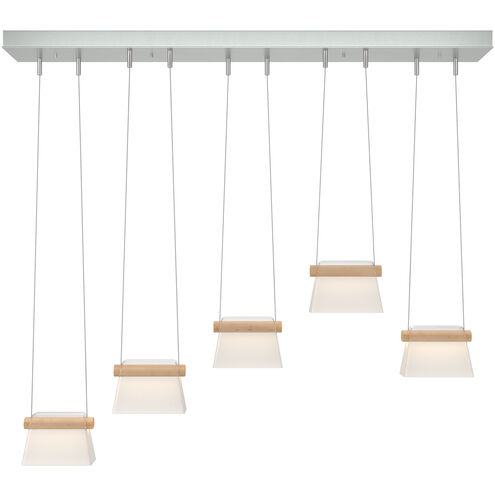 More Cowbell LED 40.3 inch Vintage Platinum Pendant Ceiling Light in Clear with Frost