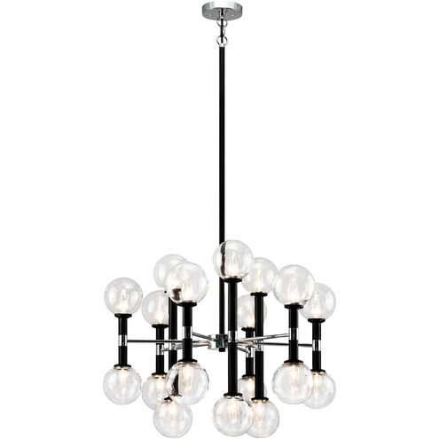 Stellar 18 Light 26 inch Black Chandelier Ceiling Light in Clear