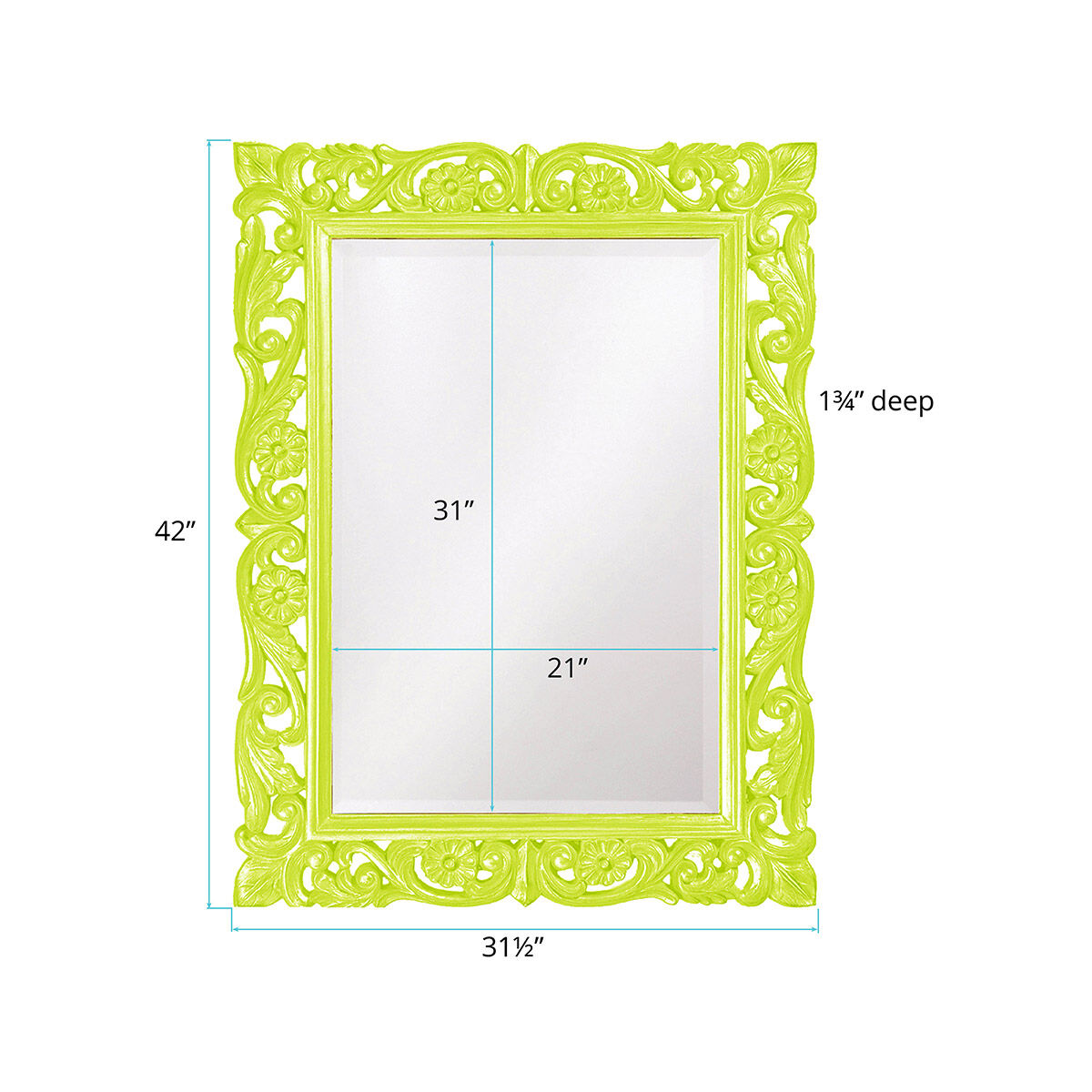 Chateau 42 X 31 inch Glossy Green Wall Mirror