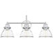Baxter 3 Light 24 inch Chrome Vanity Light Wall Light in Clear