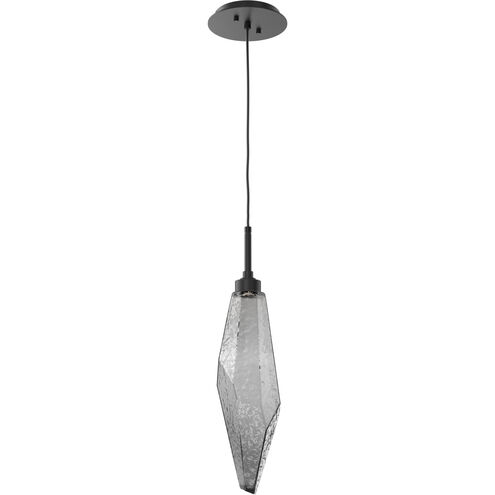 Rock Crystal LED 4.7 inch Matte Black Pendant Ceiling Light in Chilled Smoke, 2700K LED