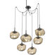 Nova LED 19 inch Matte Black Swag Multi-Pendant Ceiling Light in 2700K LED, Geo Inner - Bronze Outer