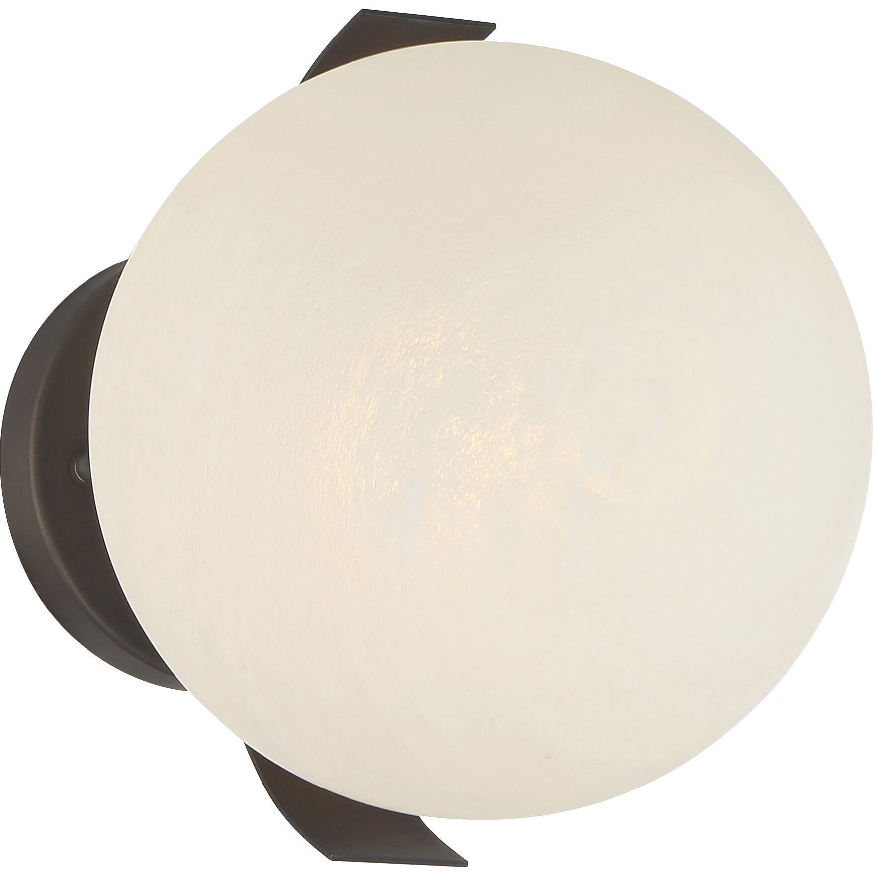 Vino Wall Sconce Wall Light in Dark Bronze, White Etched Alabaster Glass