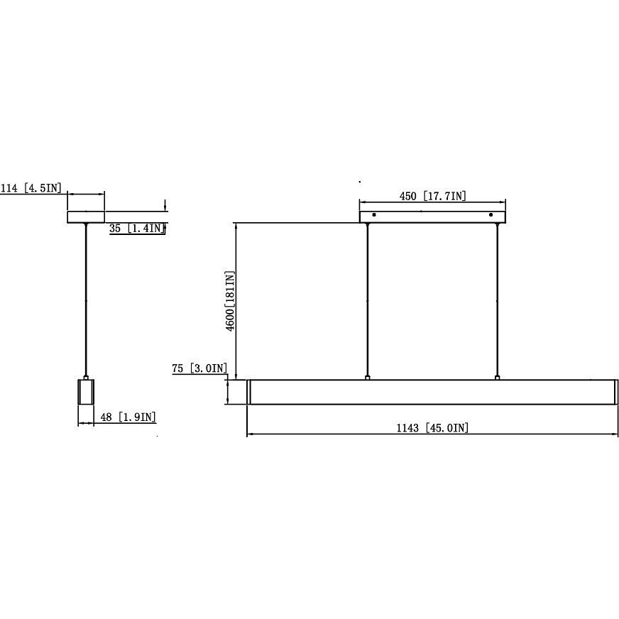 Hudson Linear Chandelier Ceiling Light in Brushed Nickel