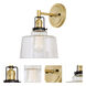 Nob Hill 1 Light 7 inch Satin Brass and Black Wall Sconce Wall Light
