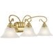 Coronado 3 Light 26.5 inch Polished Brass Bath Vanity Wall Light