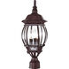 Central Park 3 Light 21 inch Old Bronze Outdoor Post Lantern