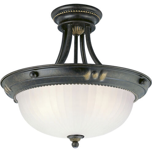 Huntington 3 Light 16 inch Forged Bronze Semi-Flush Mount Ceiling Light