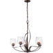 Flora 5 Light 26.7 inch Bronze Chandelier Ceiling Light in Clear