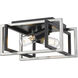 Tribeca 2 Light 11.5 inch Matte Black/Pewter Flush Mount Ceiling Light, Damp